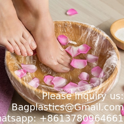 Couches de pédicure jetables, couches de spa à usage unique en plastique transparent, couches jetables pour les pieds, couches de baignoire pour les pieds