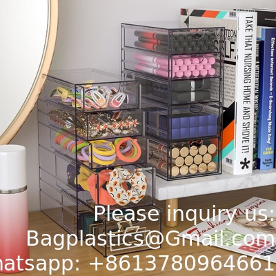 Contenants clairs pour l'organisation des accessoires capillaires, boîte d'organisateur d'accessoires capillaires en plastique avec 5 tiroirs, accessoires capillaires