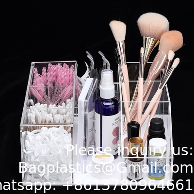 Organisateur de beauté, organisateur de rangement d'affichage, organisateur de maquillage clair, fournitures d'extension de cils Boîte d'affichage de stockage