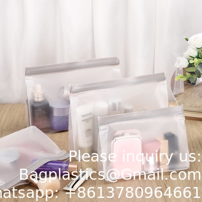 Sacs de toilettes, maquillage de voyage en plastique doux Sacs cosmétiques, fermeture à fermeture à glissière, sac portable étanche