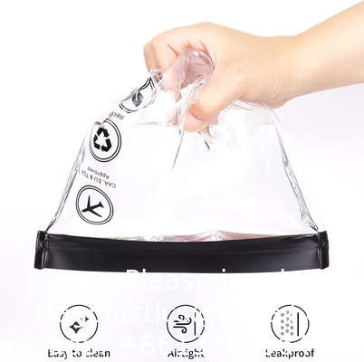 Sacs à fermeture à glissière de la taille d'un quart - Sacs cosmétiques transparents pour liquides et maquillage - Taille de voyage portable