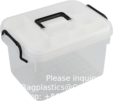 Récipient de trousse de premiers soins, boîte de stockage de médicaments de voyage avec plateau Récipient de trousse de premiers soins, boîte d'organisation transparente