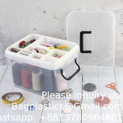 Récipient de trousse de premiers soins, boîte de stockage de médicaments de voyage avec plateau Récipient de trousse de premiers soins, boîte d'organisation transparente