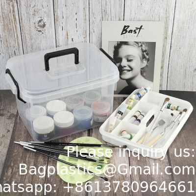 Récipient de trousse de premiers soins, boîte de stockage de médicaments de voyage avec plateau Récipient de trousse de premiers soins, boîte d'organisation transparente