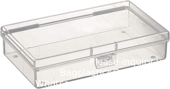 Boîtes de rangement en plastique clair rectangulaire vide mini boîtes de rangement avec couvercles à charnière pour petits objets boîte artisanale