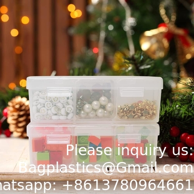 Mini boîte de rangement de perles en plastique clair petite boîte d'organisation vide avec couvercle à charnière pour le stockage de petits objets, bijoux