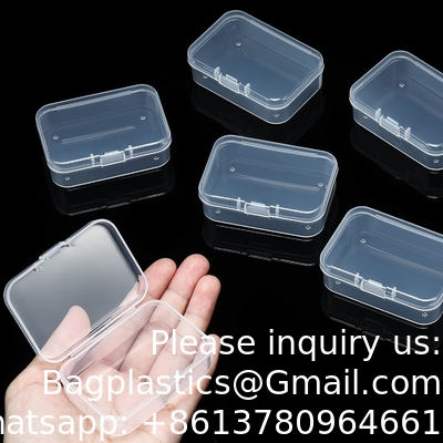 Mini boîte de rangement de perles en plastique clair petite boîte d'organisation vide avec couvercle à charnière pour le stockage de petits objets, bijoux