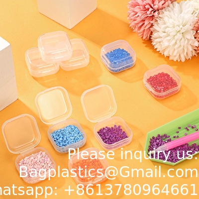 Mini boîte de rangement de perles en plastique clair petite boîte d'organisation vide avec couvercle à charnière pour le stockage de petits objets, bijoux