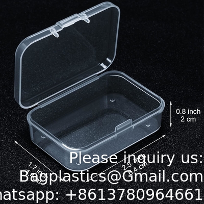 Mini boîte de rangement de perles en plastique clair petite boîte d'organisation vide avec couvercle à charnière pour le stockage de petits objets, bijoux