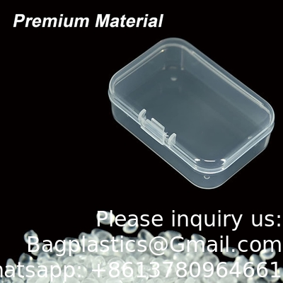 Boîte de rangement organisateur, rectangulaire vide mini organizer en plastique clair Boîte de rangement contenant des couvercles Petits articles