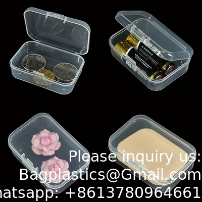 Boîte de rangement organisateur, rectangulaire vide mini organizer en plastique clair Boîte de rangement contenant des couvercles Petits articles