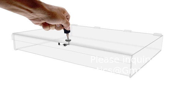 Boîte médicale à verrou unique en acrylique transparente avec clés, 13&quot; x 6,5&quot; x 5,5&quot; Médium pour le stockage médical de fournitures Médicaments