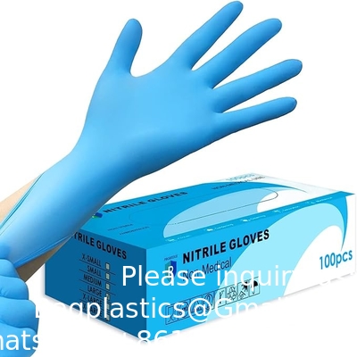 Gants de nitrile, 4mil-100 Count, Gants jetables sans latex, Gants jetables pour le ménage, sans danger pour les aliments