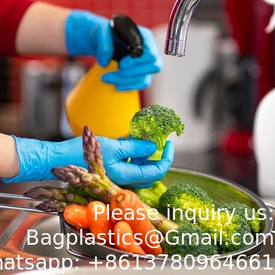 Gants de nitrile, 4mil-100 Count, Gants jetables sans latex, Gants jetables pour le ménage, sans danger pour les aliments