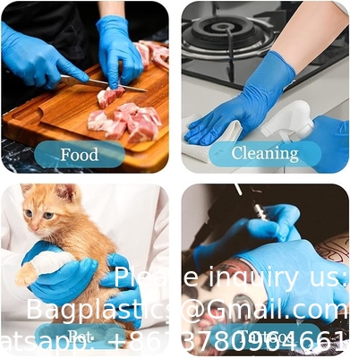 Gants de nitrile, 4mil-100 Count, Gants jetables sans latex, Gants jetables pour le ménage, sans danger pour les aliments