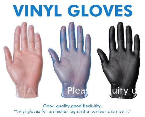 Gants d'examen en vinyle jetables en gros Gants de vinyle sans poudre pour les services alimentaires Gants en PVC pour le nettoyage