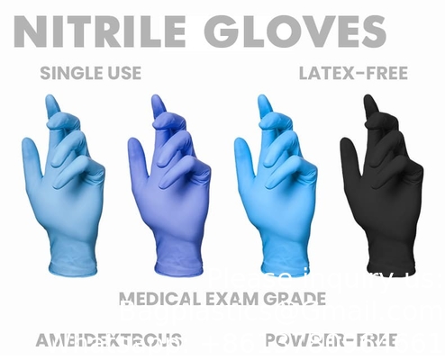 Gants à nitrile forts anti-coupe Gants à nitrile sans poudre à usage industriel jetable Gants à nitrile jetable