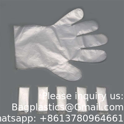 Gants individuels pliés Gants de fourrage Package Gants PE jetables Gants transparents de qualité alimentaire Gants biodégradables