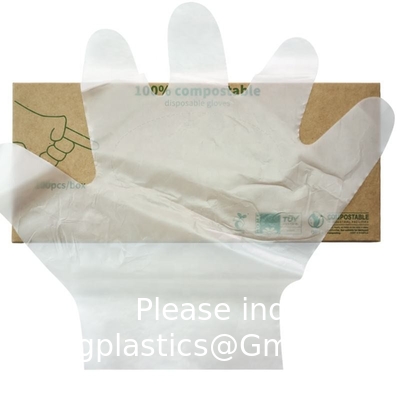 Gants 100% compostables, gants à base de maïs, gants jetables pour les services alimentaires, gants de cuisine pour la préparation des aliments, écologiques
