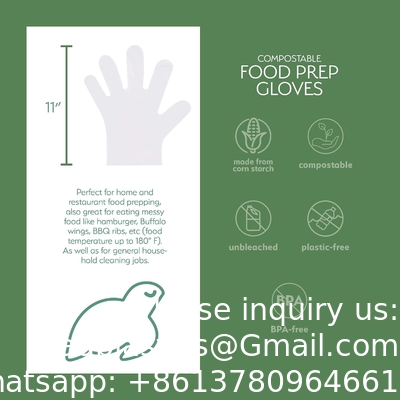 Gants 100% compostables, gants à base de maïs, gants jetables pour les services alimentaires, gants de cuisine pour la préparation des aliments, écologiques