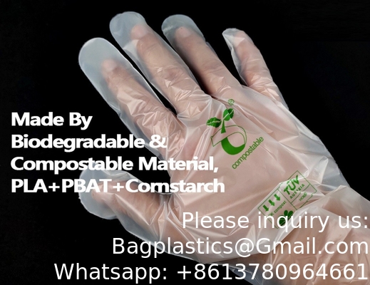Gants 100% compostables, gants à base de maïs, gants jetables pour les services alimentaires, gants de cuisine pour la préparation des aliments, écologiques