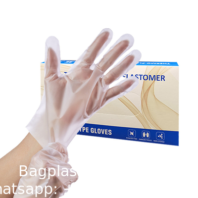 Vente en gros en poudre biodégradable durable recyclable dépourvue de poudre Gants jetables TPE/PE à bas prix Gants jetables PE