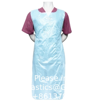 Couleur en plastique durable de cuisine tablier polyéthylène jetable CPE manches longues tablier hommes femmes adultes nettoyage