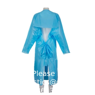 Couleur en plastique durable de cuisine tablier polyéthylène jetable CPE manches longues tablier hommes femmes adultes nettoyage
