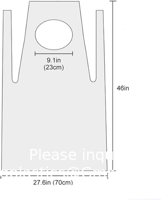 De prépuces en plastique blanc jetables, 46 pouces x 28 pouces Polyéthylène étanche pour la cuisine Peinture Arts et métiers