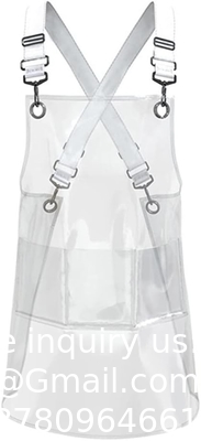 Tablier de coiffeur Tablier réglable à dos croisé avec 3 poches Tablier de travail de salon de coiffure pour coiffeur (22,8 W 25,5 L)