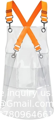 Tablier de coiffeur Tablier réglable à dos croisé avec 3 poches Tablier de travail de salon de coiffure pour coiffeur (22,8 W 25,5 L)