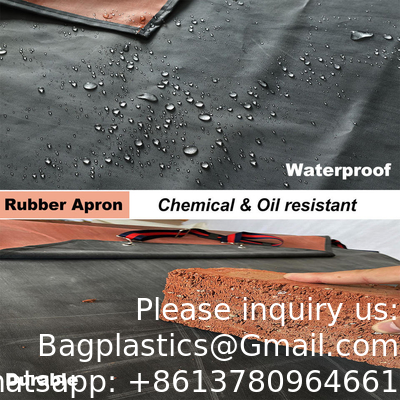 Vente en gros de taille personnalisée tablier résistant aux produits chimiques industriel résistant à l'eau en caoutchouc épais tablier en néoprène