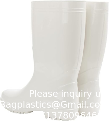 Bottes de travail en extérieur antidérapantes en caoutchouc talons hauts Standard Logo personnalisé étanche Hommes Femmes Bottes de pluie en PVC Bottes de pêcheur