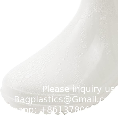 Bottes de travail en extérieur antidérapantes en caoutchouc talons hauts Standard Logo personnalisé étanche Hommes Femmes Bottes de pluie en PVC Bottes de pêcheur