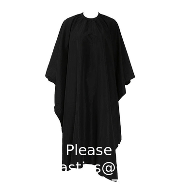Cape de coiffeur grande taille avec fermeture réglable élastique imperméable à l'eau Cape de salon de coiffure pour hommes, femmes et enfants Noir