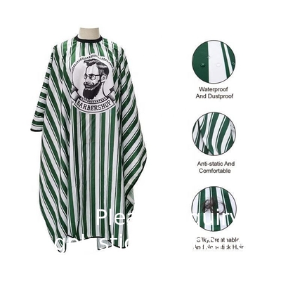 Cape de coiffeur grande taille avec fermeture réglable élastique imperméable à l'eau Cape de salon de coiffure pour hommes, femmes et enfants Noir
