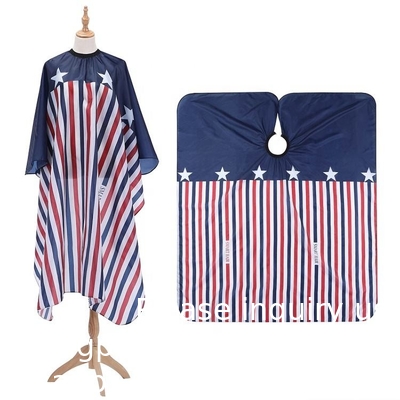 Cape de coiffeur grande taille avec fermeture réglable élastique imperméable à l'eau Cape de salon de coiffure pour hommes, femmes et enfants Noir