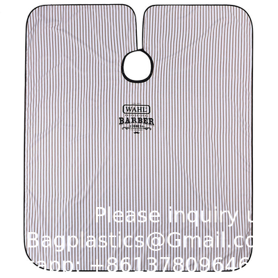 Cape de coiffeur grande taille avec fermeture réglable élastique imperméable à l'eau Cape de salon de coiffure pour hommes, femmes et enfants Noir