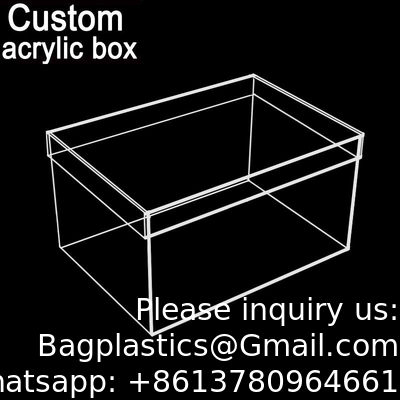 Boîte acrylique personnalisée Affichage acrylique plexiglas clair 5 côtés Boîte couvercle coulissant Poke Poke Mon carte booster affichage