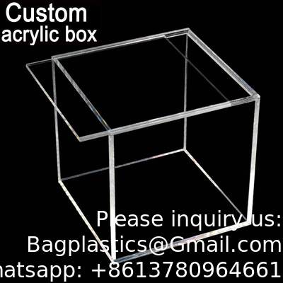 Boîte acrylique personnalisée Affichage acrylique plexiglas clair 5 côtés Boîte couvercle coulissant Poke Poke Mon carte booster affichage