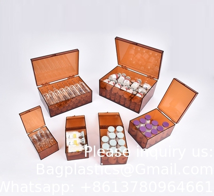 Boîte acrylique à l' épreuve de la lumière Boîte d' injection Boîte d' emballage de médicaments Boîte de poudre Boîte de premiers soins Mannitol Boîte de protection lumineuse