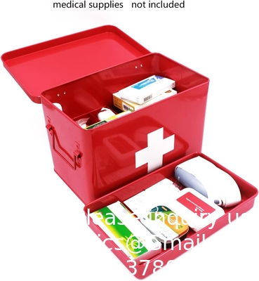 Boîte de stockage de premiers soins en métal Boîte de stockage de médicaments en fer blanc, boîte de stockage de médicaments en métal