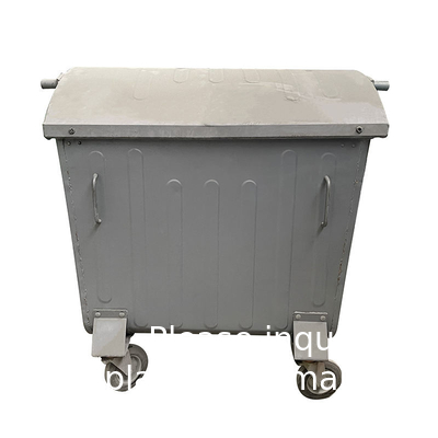 1100l 1100 litres de poubelle extérieure grande poubelle déchets métalliques galvanisés en acier inoxydable poubelle à roues