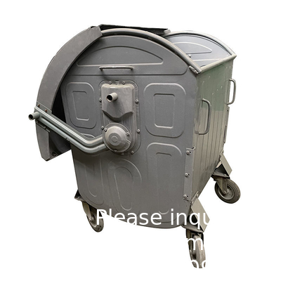 1100l 1100 litres de poubelle extérieure grande poubelle déchets métalliques galvanisés en acier inoxydable poubelle à roues