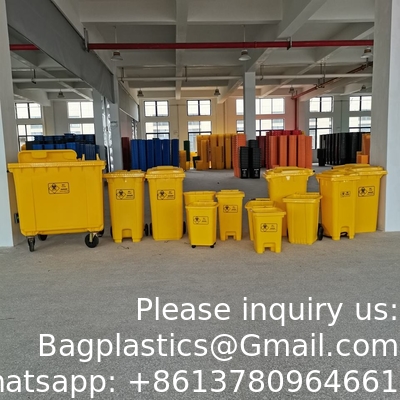 Réservoirs de déchets pour hôpitaux poubelles à roulettes pour produits biologiques Produits en plastique Hdpe Contenants de déchets dangereux poubelles pour produits biologiques