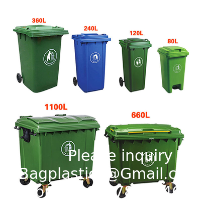 Poubelle à roulettes poubelle à ordures 25L/70L/100L/120L/240L/360L/660L/1100L pédale de pied en plastique poubelle poubelle poubelle poubelle