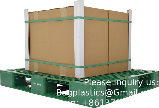 1200*1000 Pallets industriels à trois patins Euro HDPE grand empilable à quatre voies personnaliser palettes en plastique