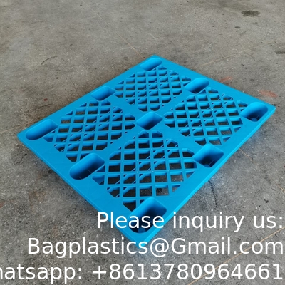 1200*1000 Pallets industriels à trois patins Euro HDPE grand empilable à quatre voies personnaliser palettes en plastique