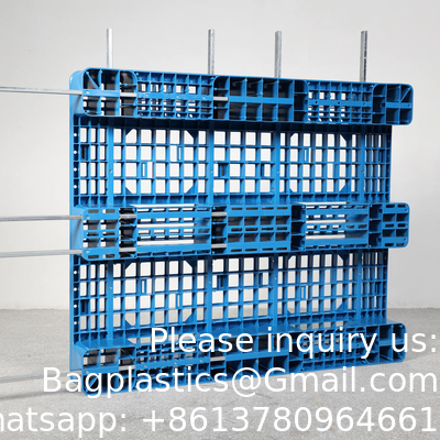 1200*1000 Pallets industriels à trois patins Euro HDPE grand empilable à quatre voies personnaliser palettes en plastique