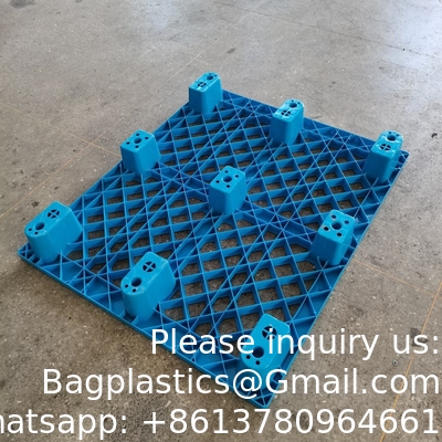 1200*1000 Pallets industriels à trois patins Euro HDPE grand empilable à quatre voies personnaliser palettes en plastique